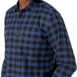 Camisa de franela de manga larga para hombre